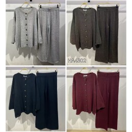 Plain Button Loungewear Set